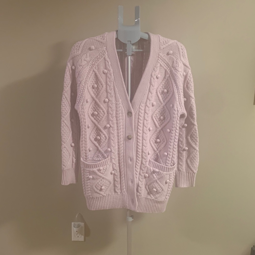 Wilfred Women’s Light Mauve Popcorn Cardigan Size Small